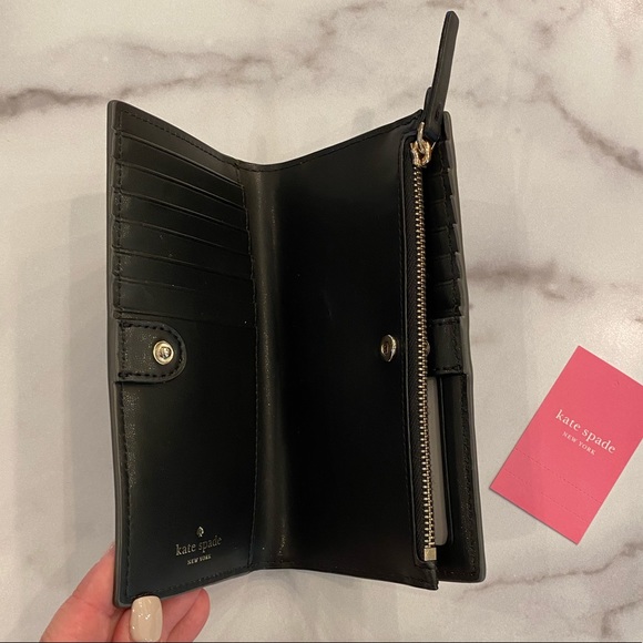 KATE SPADE Patterson Drive Painted Edge Classic Black Wallet - Picture 6 of 8